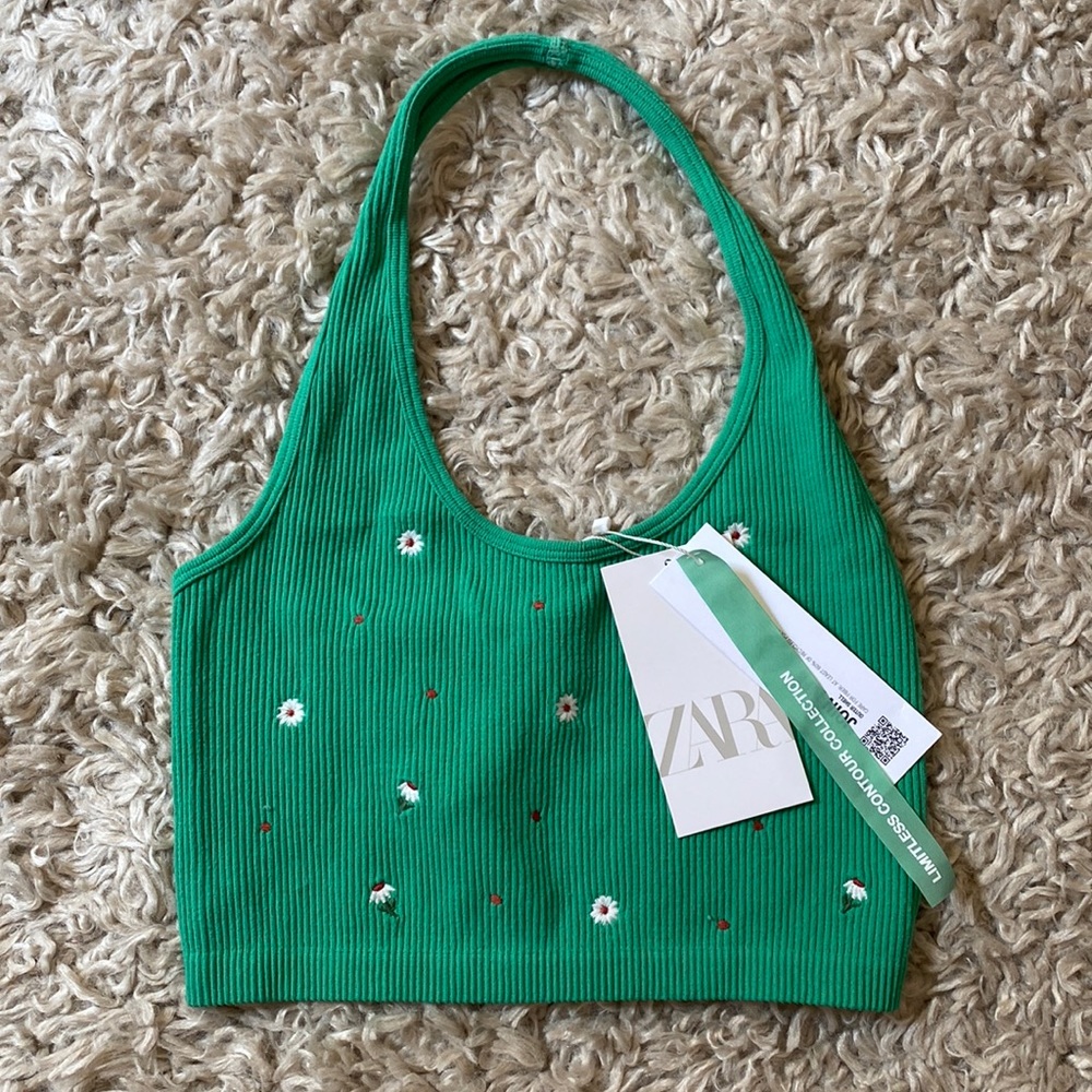 Zara Embroidered Halter Top